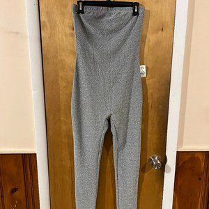 NWT Yellow Cabbage Kohesion Silver Shimmering Strapless Jumpsuit Large